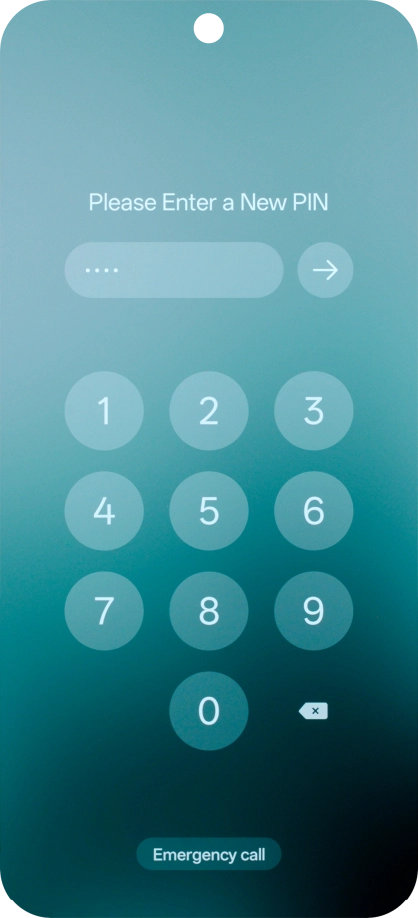 Key in a new four-digit PIN and press arrow right.