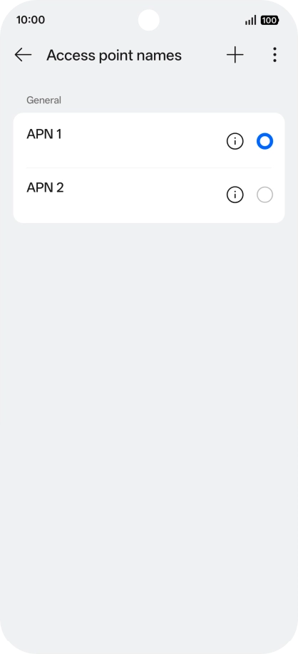 Press the field next to the data connection to activate it.
