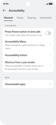 Press General and follow the instructions on the screen to select the required settings.