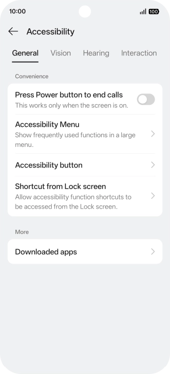 Press General and follow the instructions on the screen to select the required settings.