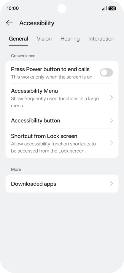 Press General and follow the instructions on the screen to select the required settings.