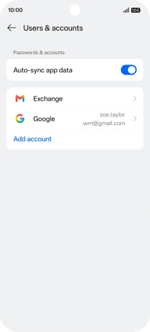 Press the required email account.