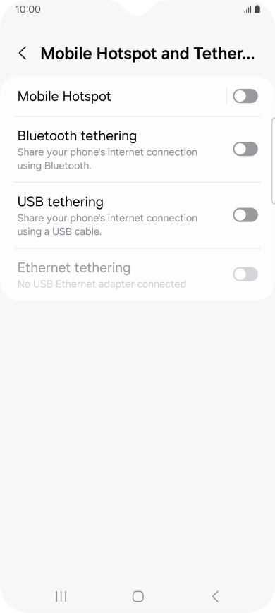 Press Mobile Hotspot.