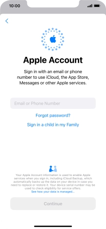 Press Email or Phone Number and key in the username for your Apple ID.