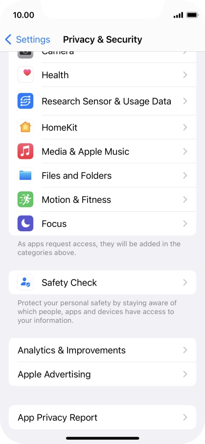 Press App Privacy Report.