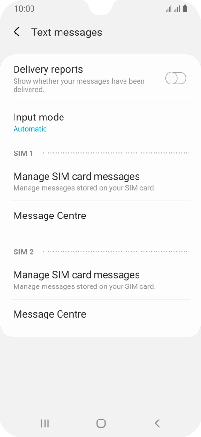 Press Message Centre.