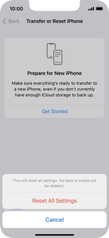 Press Reset All Settings.