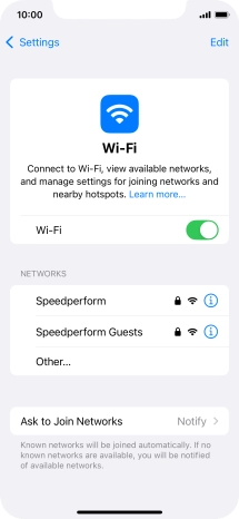 Press the required Wi-Fi network and key in the password for the Wi-Fi network.