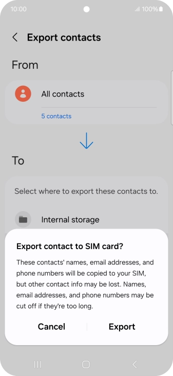 Press Export. Press Export.