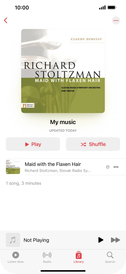 Go to the required category or playlist and press the required audio file.