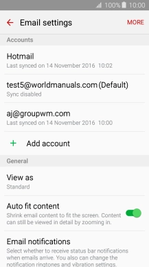 Press the required account.