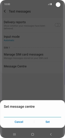 Key in +35387699989 and press Set.