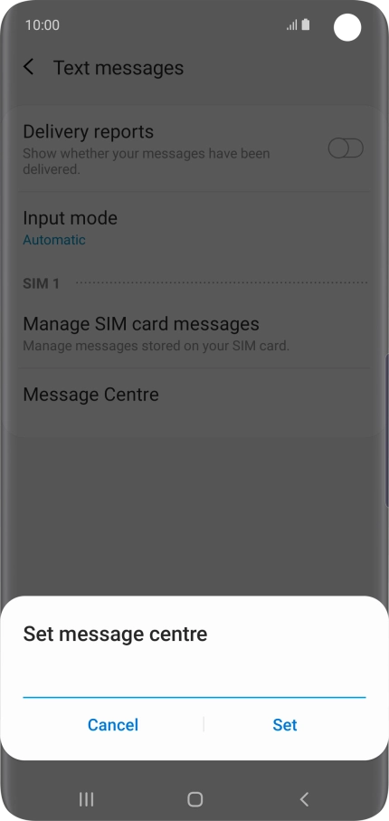 Key in +35387699989 and press Set.