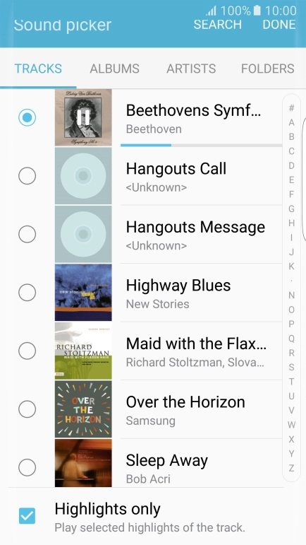 Once you've found a ring tone you like, press DONE. Once you've found a ring tone you like, press DONE.