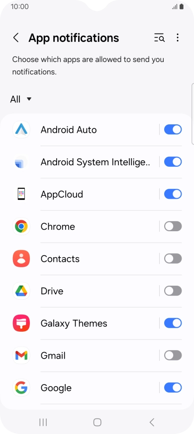 Press the drop down list.