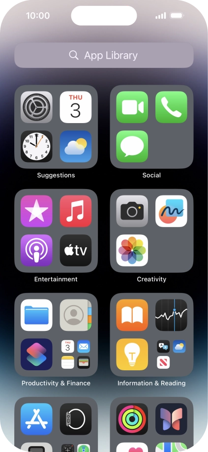 Press the required app. Press the required app.