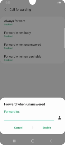 Key in (prefix) 5 (your phone number) and press Enable.