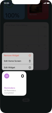 Press Remove Widget.