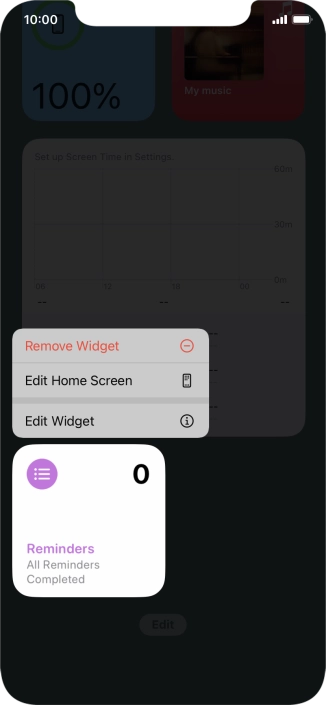 Press Remove Widget.