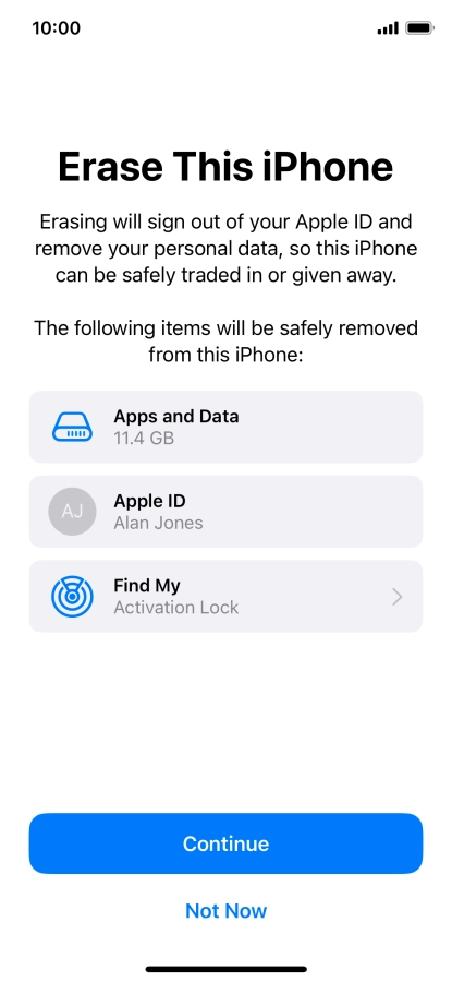 Press Continue. Press Continue.