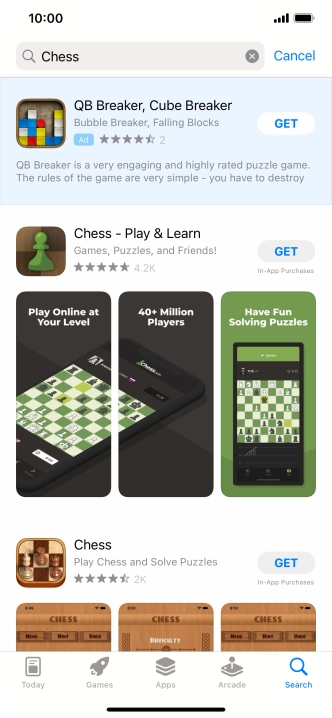 Press the required app.