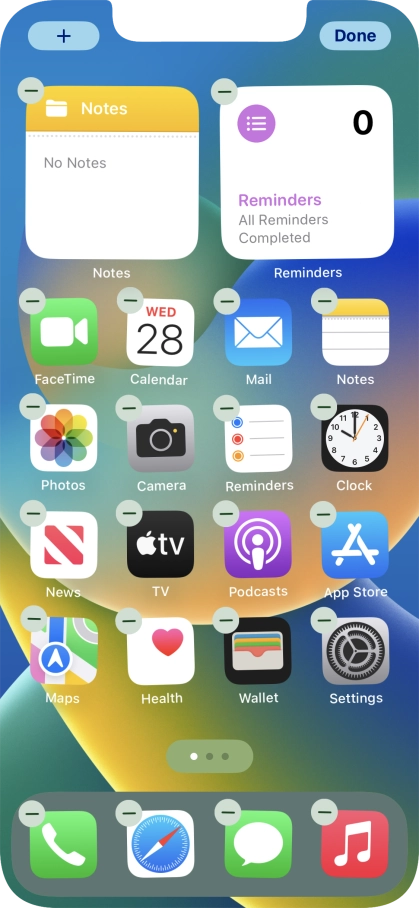 Press the home screen icon. Press the home screen icon.