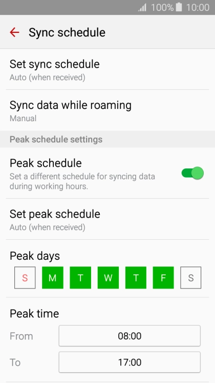 Press Set sync schedule.