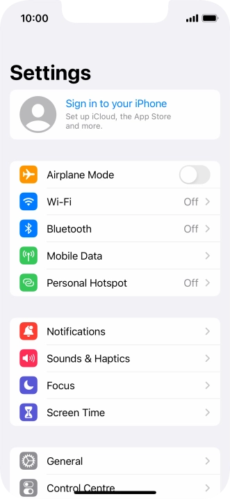 Press Sign in to your iPhone.