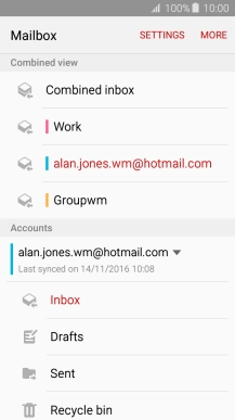 Press the required account.