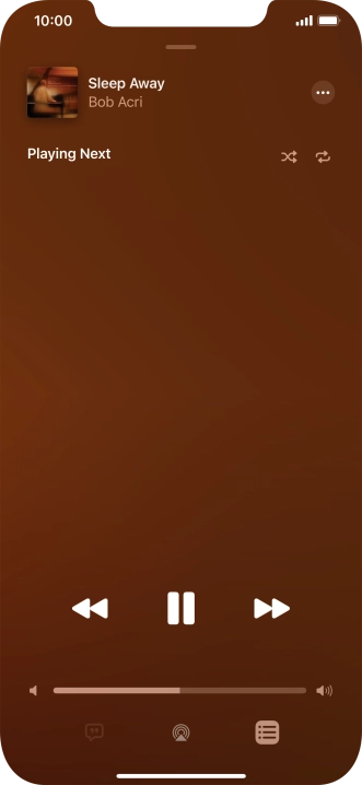 Press the shuffle icon to turn the function on or off.