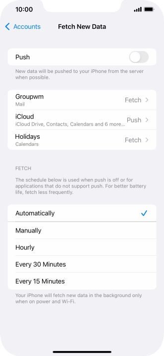 If you turn off the function, press the required setting.