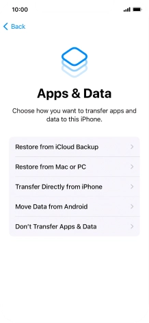 Press Don't Transfer Apps & Data and follow the instructions on the screen to finish the activation.