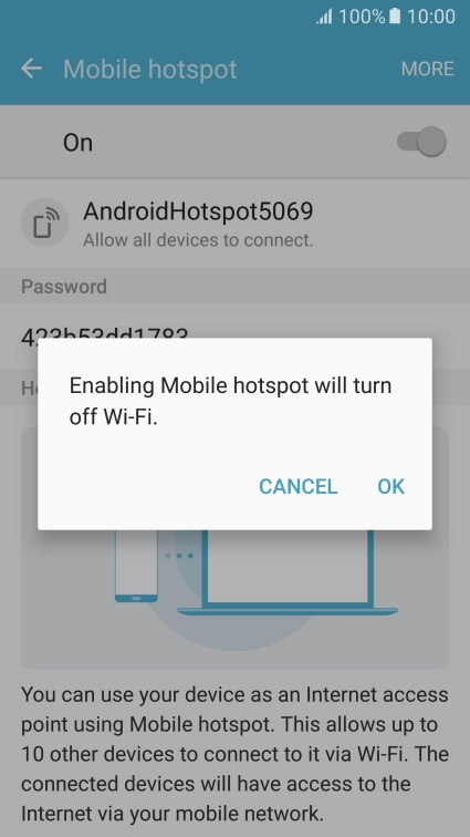 If Wi-Fi is turned on, press OK.