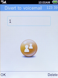 Key in (prefix) 5 (your phone number) and press the Left selection key.