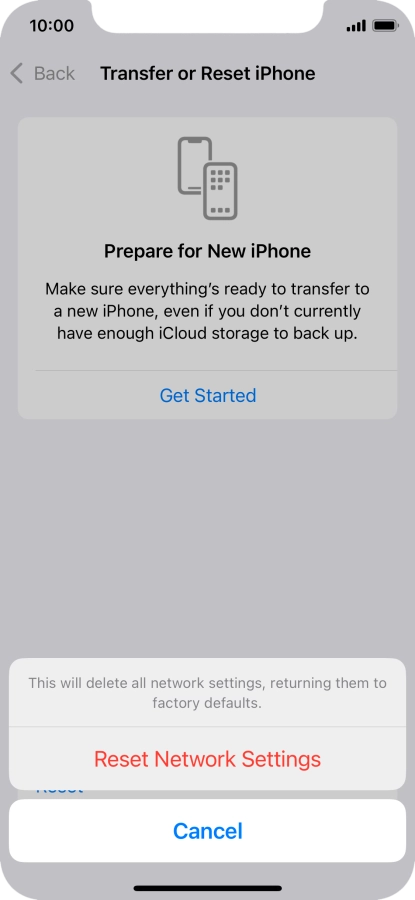 Press Reset Network Settings.