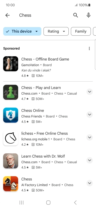 Press the required app.