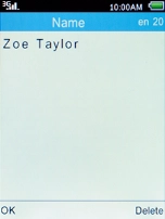 Key in the required name and press the Left selection key.