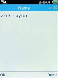 Key in the required name and press the Left selection key.