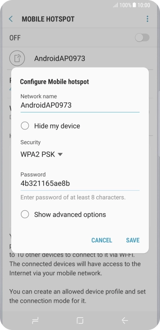Press the field below 