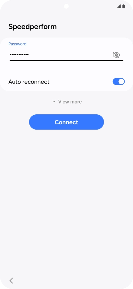 Key in the password for the Wi-Fi network and press Connect.