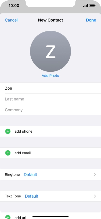 Press Last name and key in the last name.