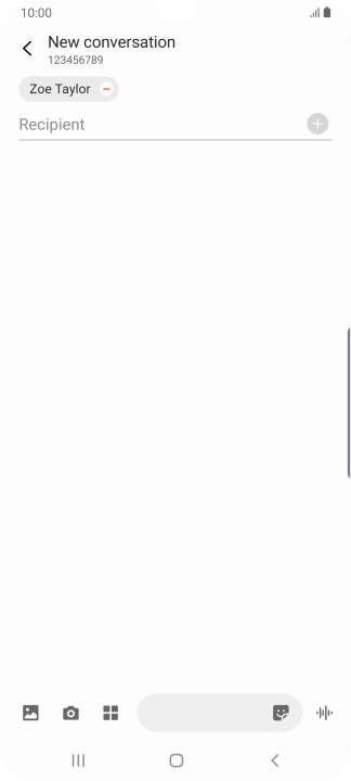 Press the text input field and write the text for your text message.