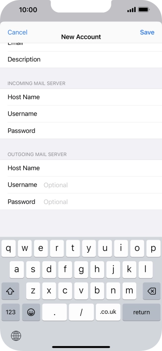 Press Save. Your email account has now been set up. To select more settings for incoming and outgoing server, proceed with the following steps.