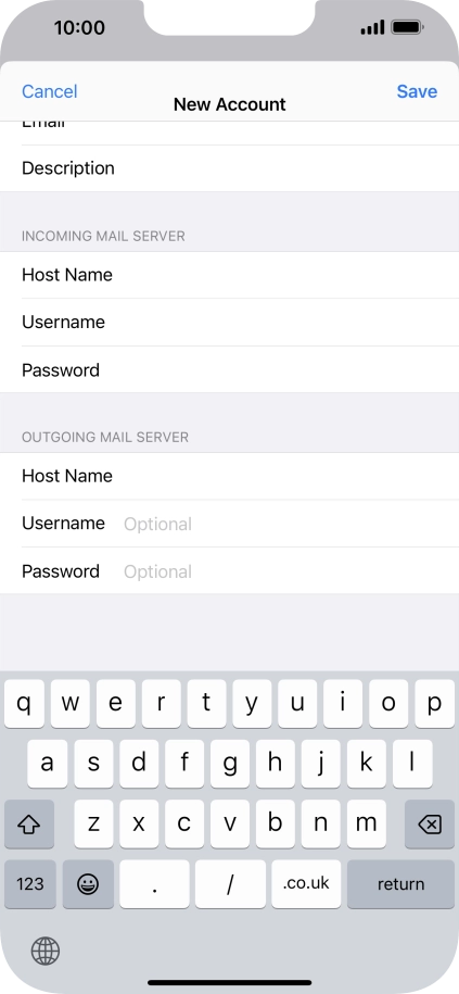 Press Save. Your email account has now been set up. To select more settings for incoming and outgoing server, proceed with the following steps.