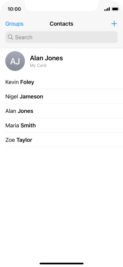 Press the required contact.