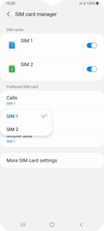 Press the required SIM.