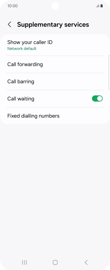 Press Call barring. Press Call barring.
