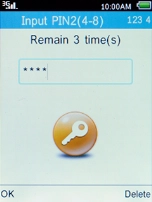 Key in your PIN2 and press the Left selection key.