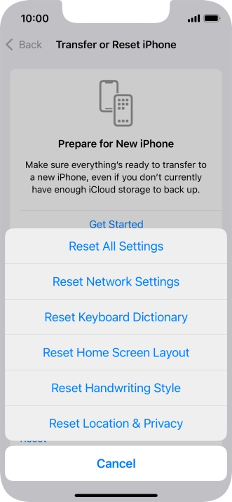 Press Reset All Settings.