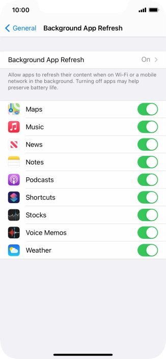Press Background App Refresh.